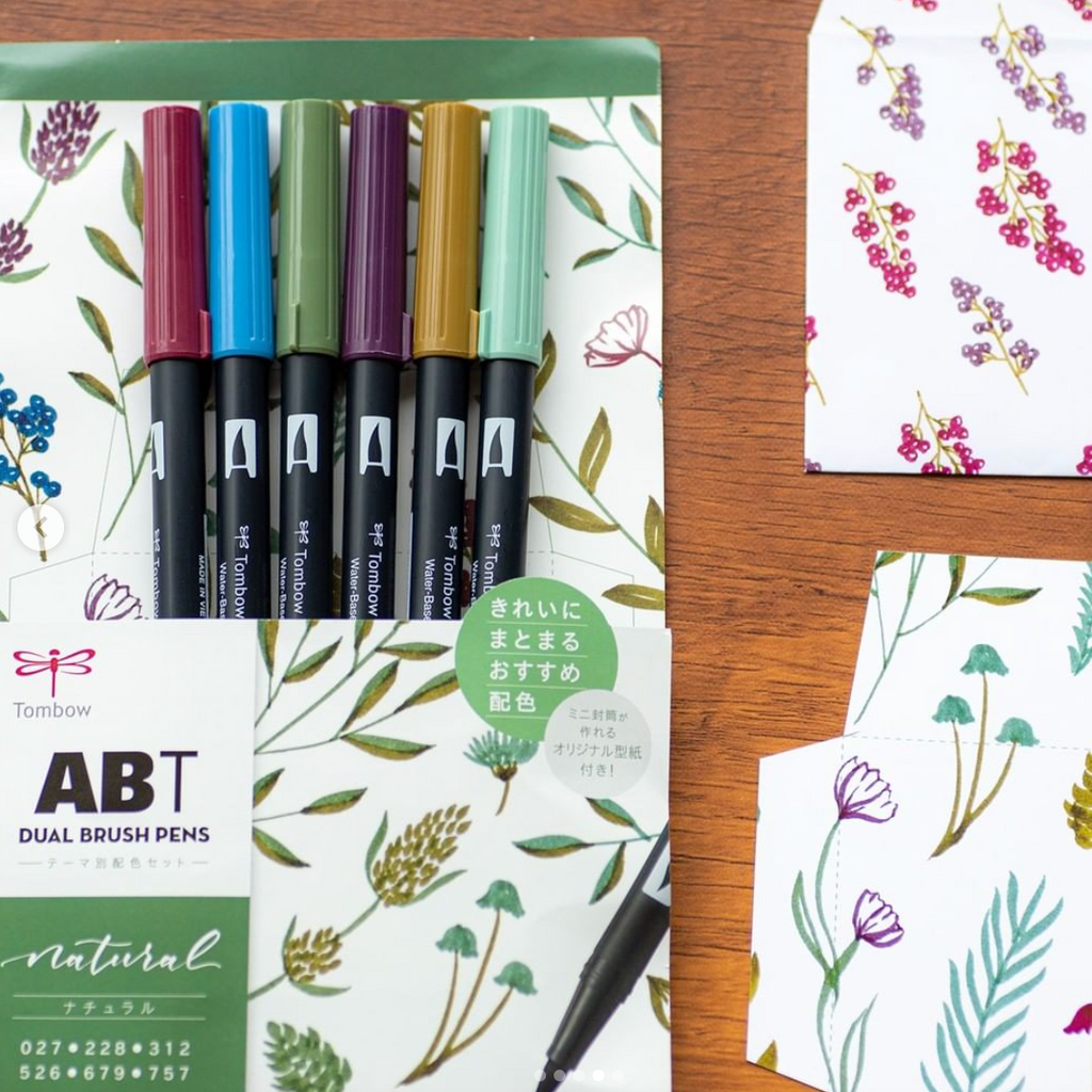Tombow : Art Dual Brush Pens : Vintage Colors : Set of 6 - Marker & Pen Sets  - Art Sets - Color