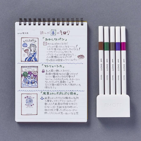 Uni EMOTT Sign Pen - 0.4 mm - 5 Color Set