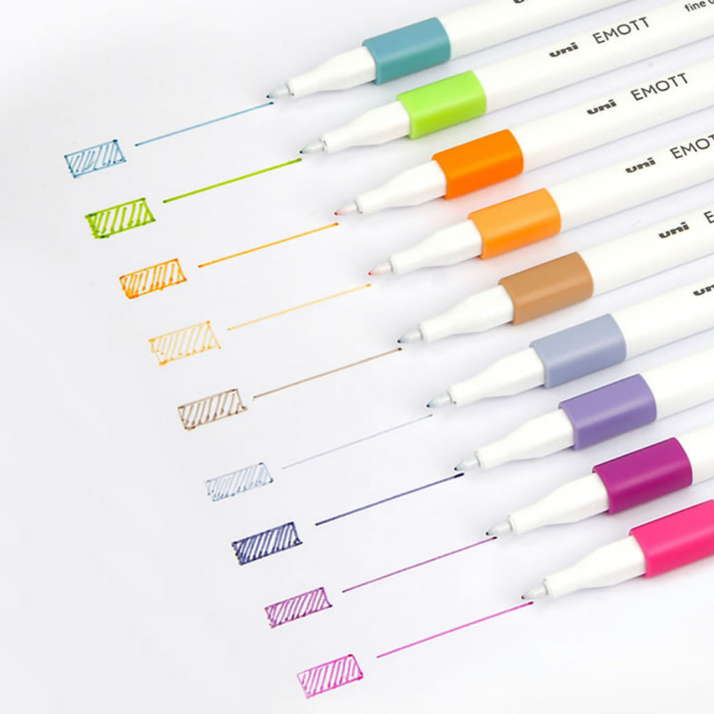 uni® EMOTT, Fineliner Marker Pens (10 Color Set)