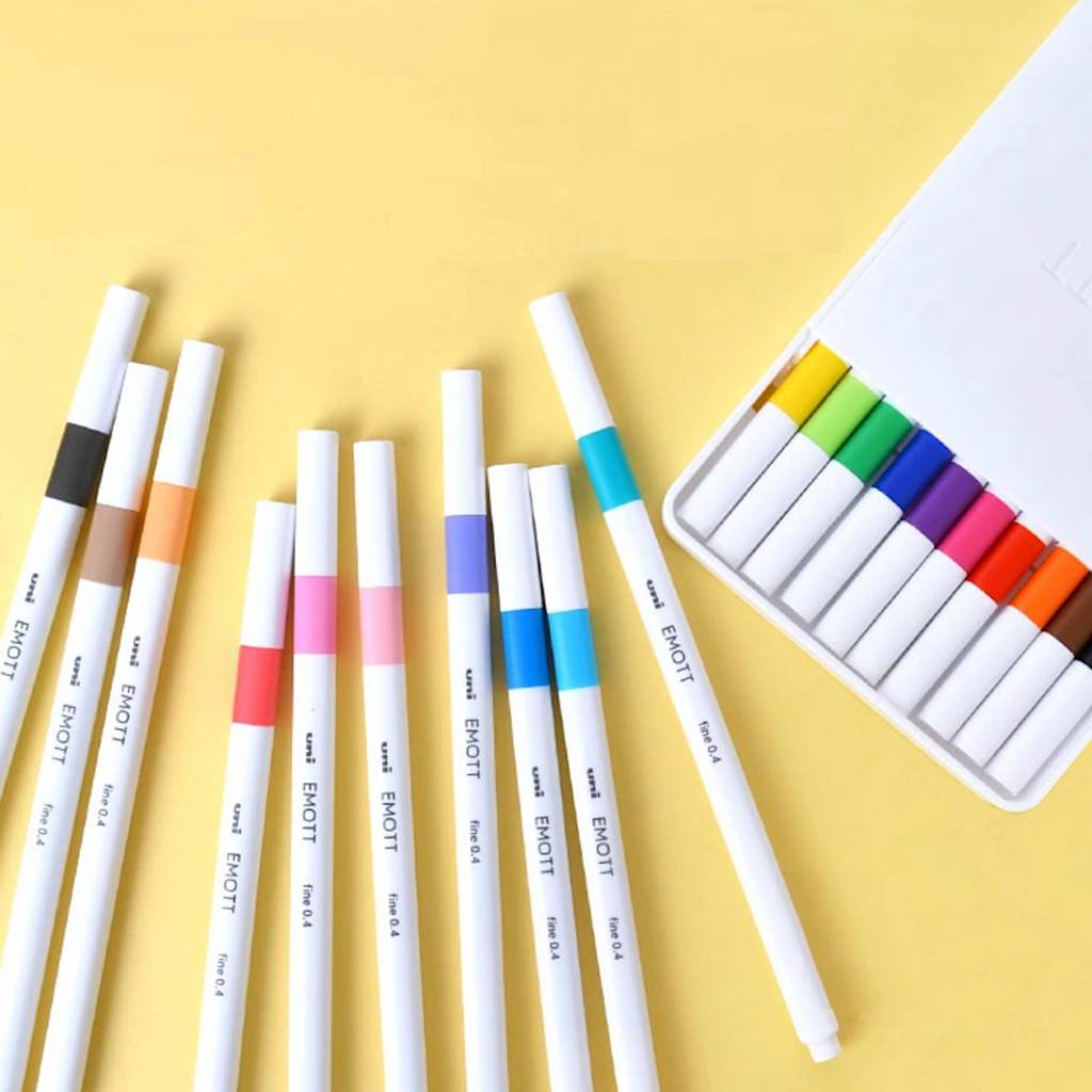 Japan Uni Emott Fiber Hook Line Note Pen Set Everfine0.4 Watercolor Pen  Hand Account Marker 40 Colors Optional - Art Markers - AliExpress