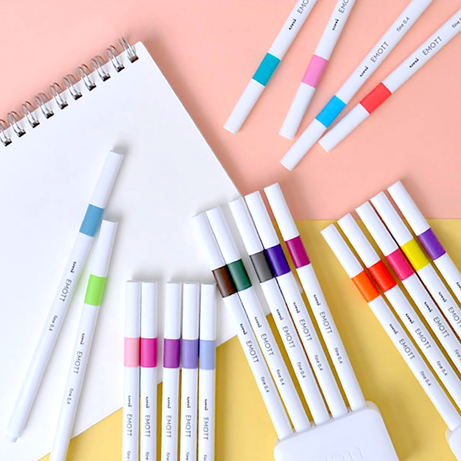 Japan Uni Emott Fiber Hook Line Note Pen Set Everfine0.4 Watercolor Pen  Hand Account Marker 40 Colors Optional - Art Markers - AliExpress