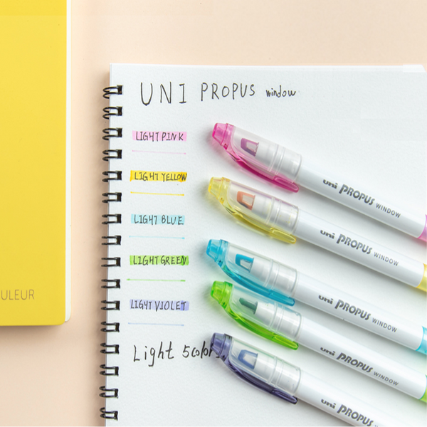 Uni Propus Window Highlighter - 5 Color Set - Light Colors