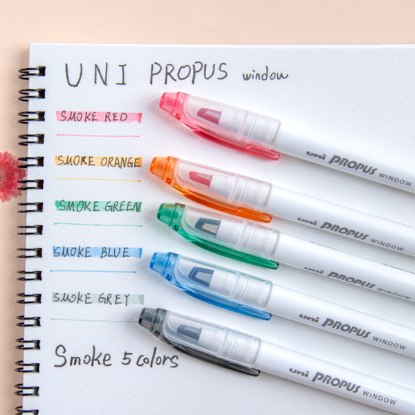 Uni Propus Window Highlighter - 5 Color Set - Smokey Colors