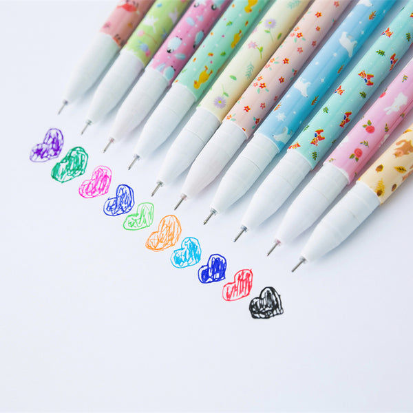 Kawaii Animal Color Gel Pens 10-Pack 2