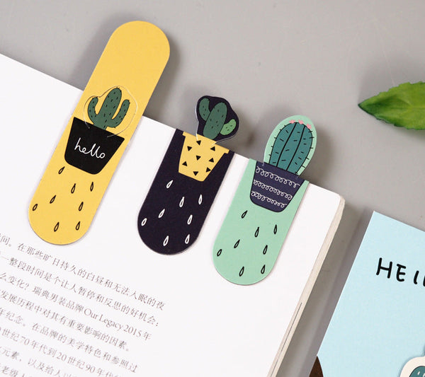 Cactus Magnetic Bookmark Set