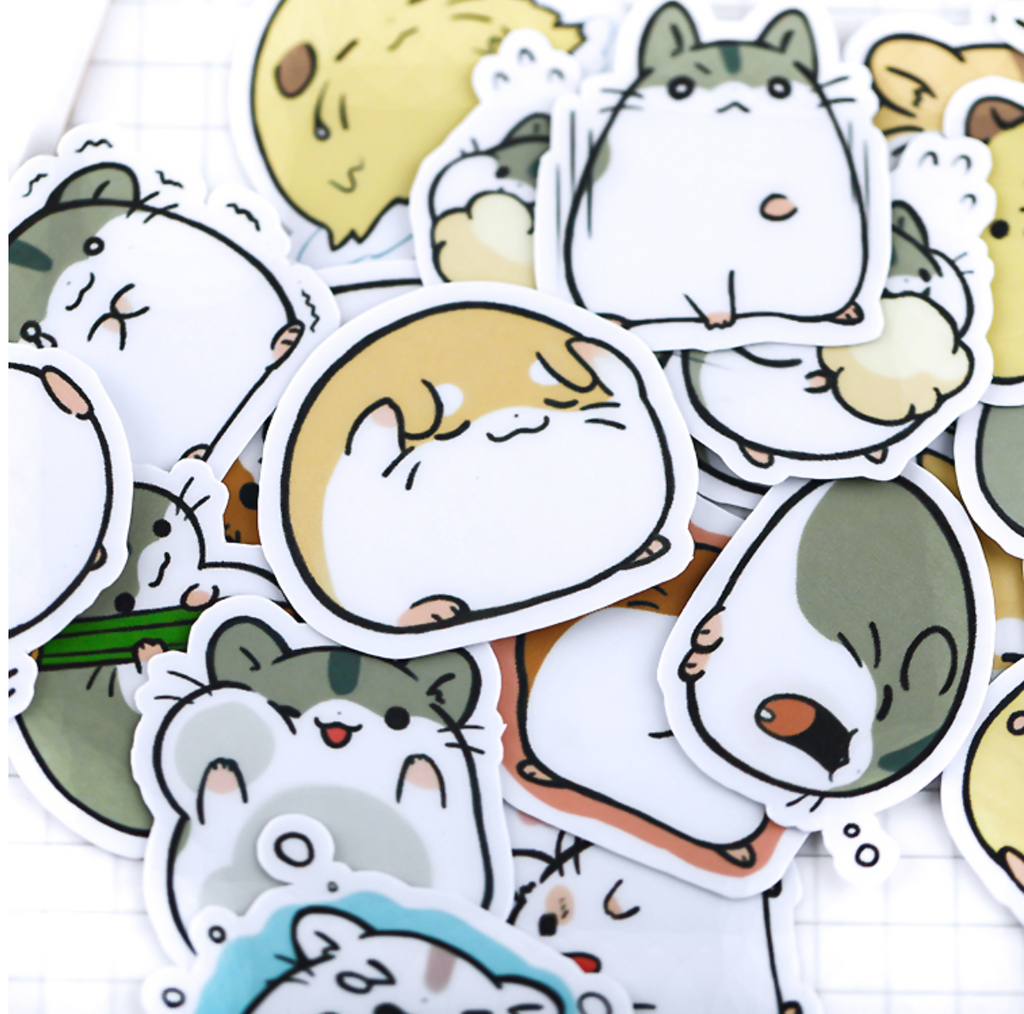 Kawaii Hamster Paper Stickers 45 Pcs — A Lot Mall