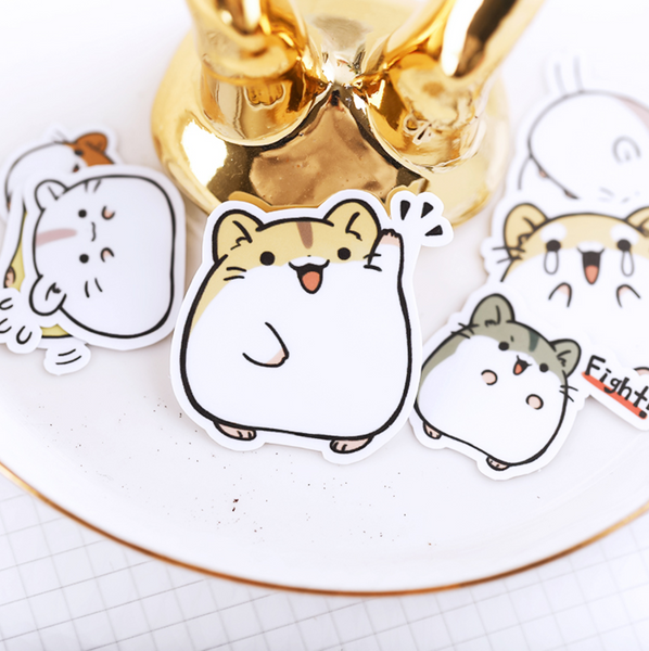 38 Pcs Kawaii Japanese Hamster Stickers