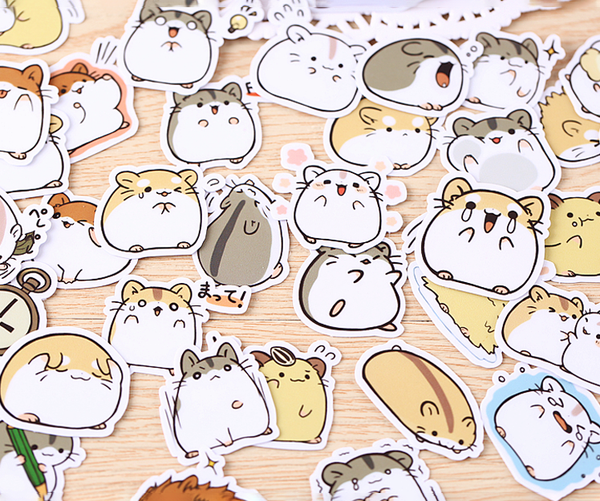 38 Pcs Kawaii Japanese Hamster Stickers