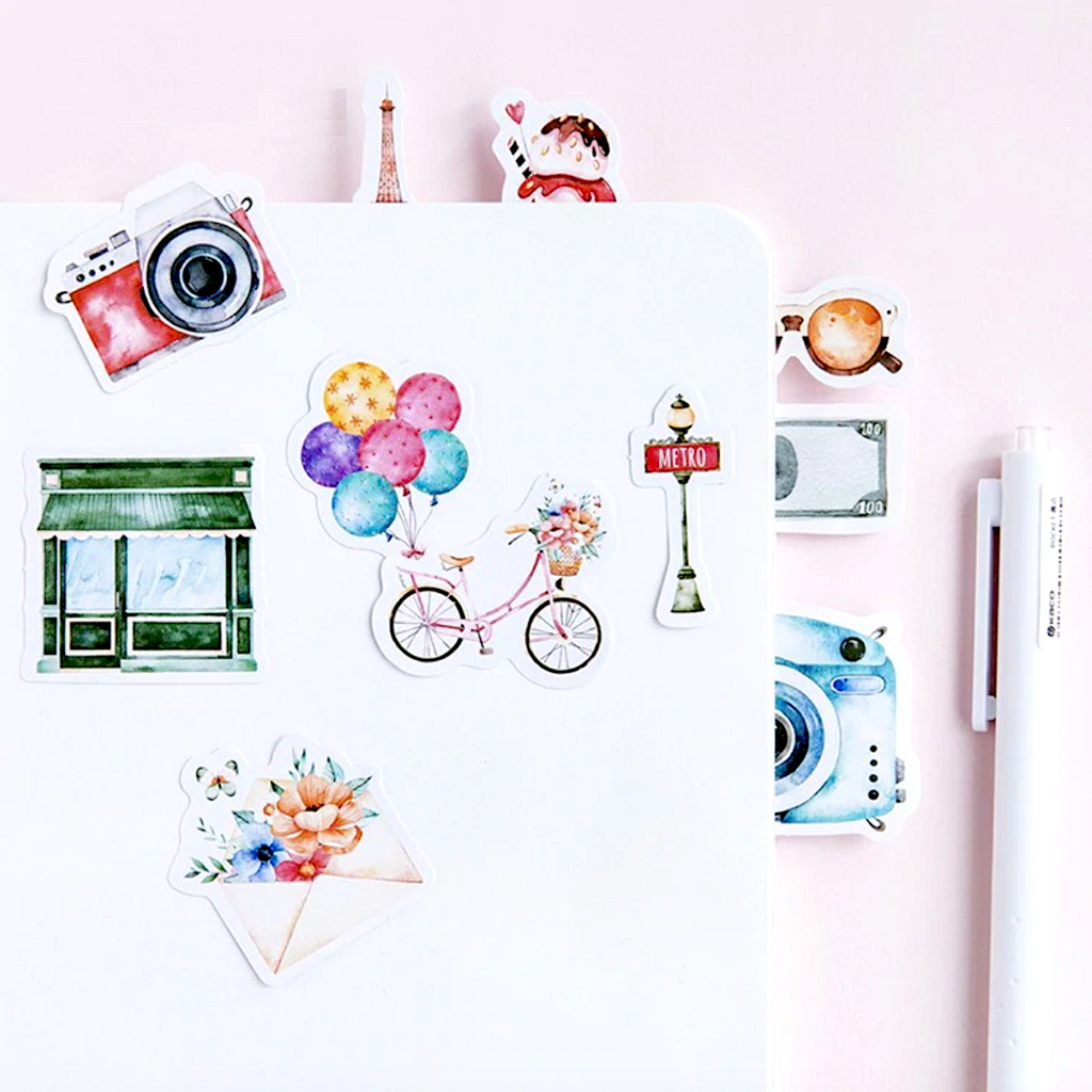 Photo stickers - Camera stickers for planner - Printable Travel