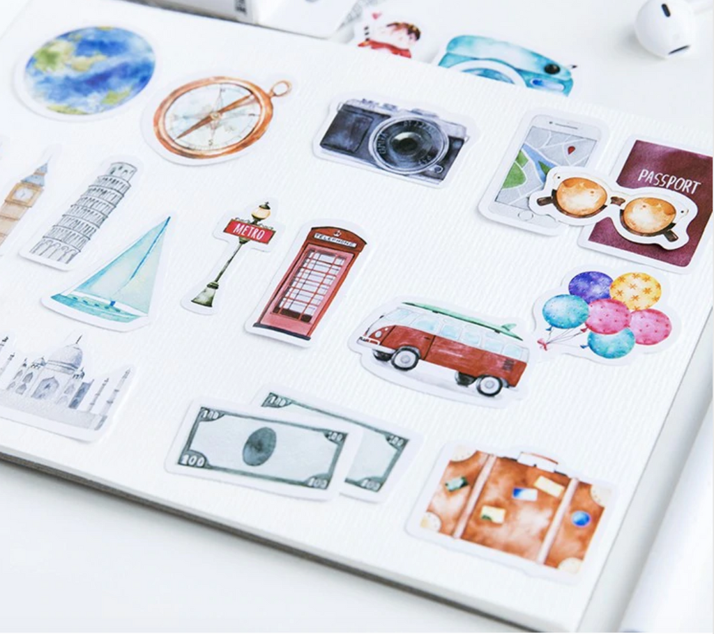 European Style Travel Diary Pvc Sticker Decoration Diary - Temu