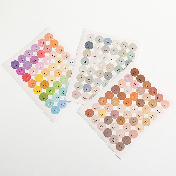 Colorful Emoji Dot Stickers - Pastel