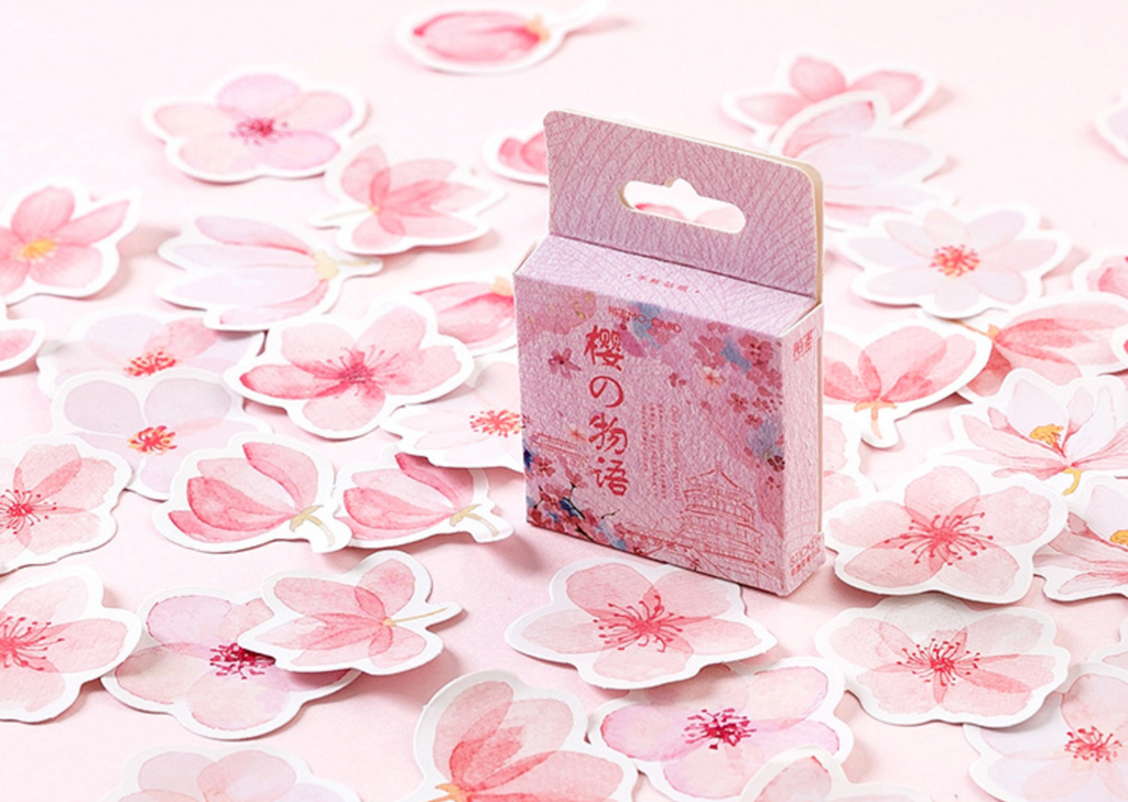 100pcs Kawaii Sakura Washi Paper Sticker Box – The Pink Room Co.