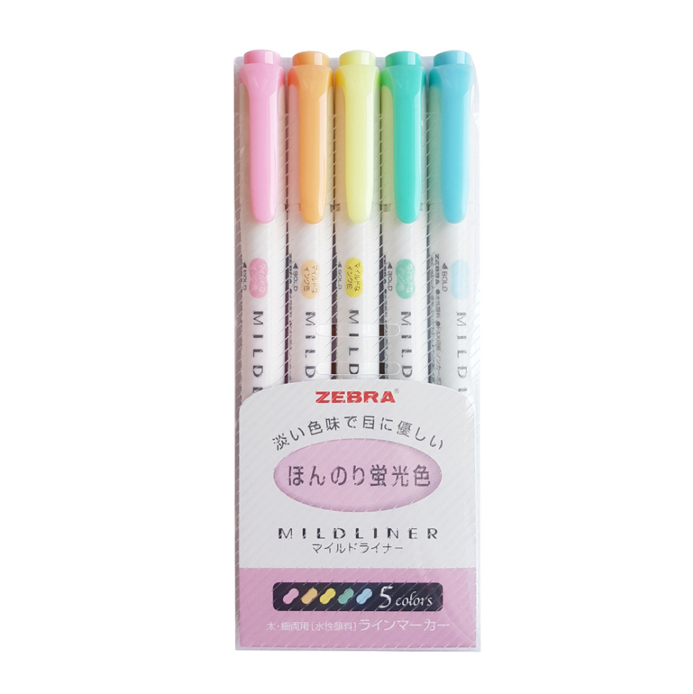 Mildliners Zebra Mildliner Double Sided Highlighters - Pastel | Kawaii Pen Shop