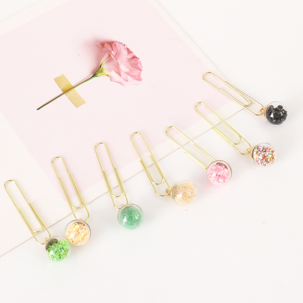 Glass Ball Paper Clips