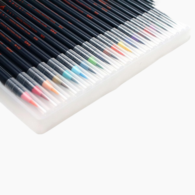 Akashiya Sai Watercolor Brush Pen - 20 Color Set - Japanese Kawaii