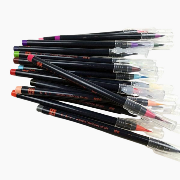 Akashiya Sai Watercolor Brush Pen - 20 Color Set
