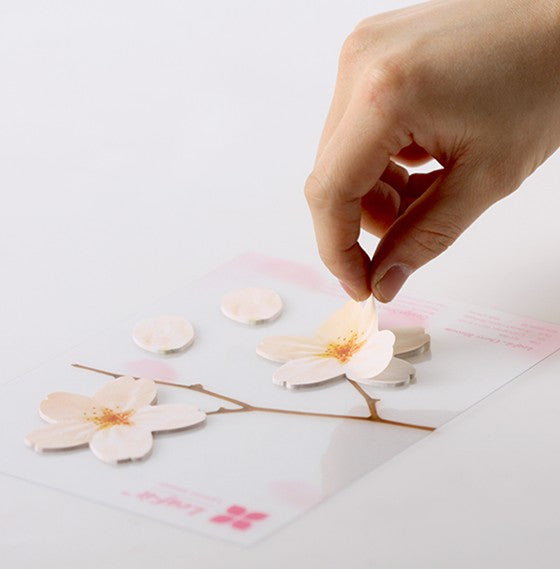 Appree Leaf Sticky Memo Notes - White Cherry Blossom