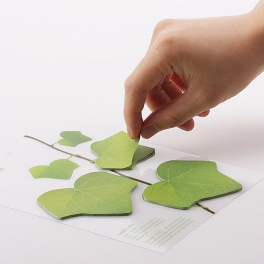 Appree Leaf Sticky Memo Notes - Green Ivy