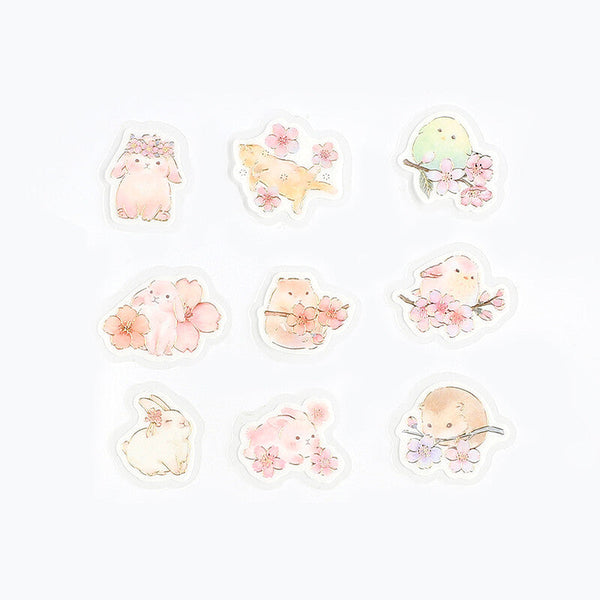 BGM Flake Stickers - Animals & Sakura - Limited Spring Edition