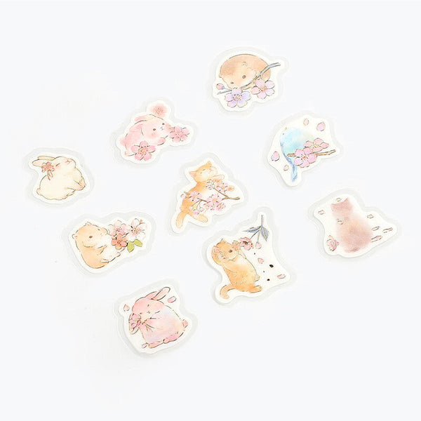 BGM Flake Stickers - Animals & Sakura - Limited Spring Edition