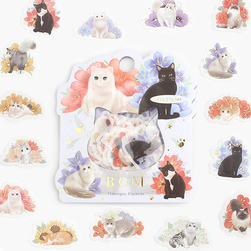 BGM Flake Stickers - Cats & Flowers