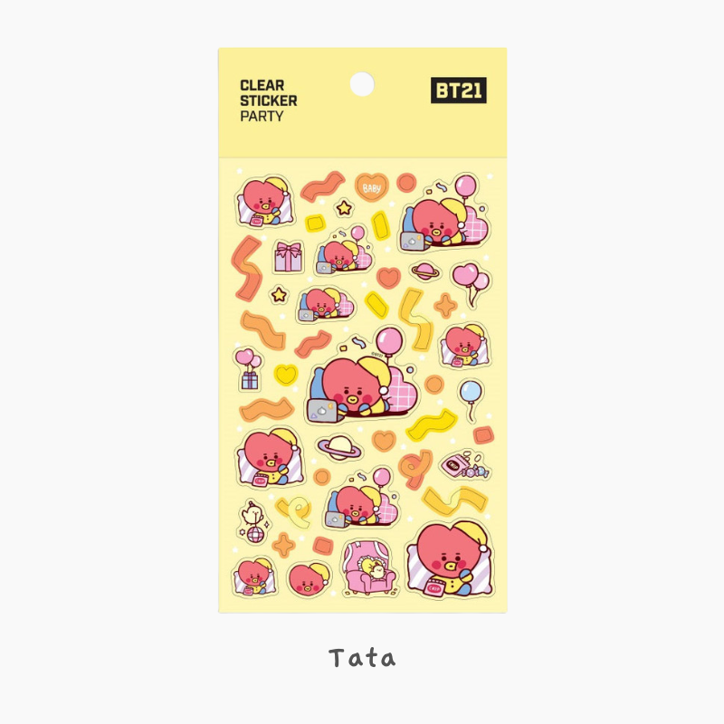 BT21 minini Clear Sticker Sheet Tata