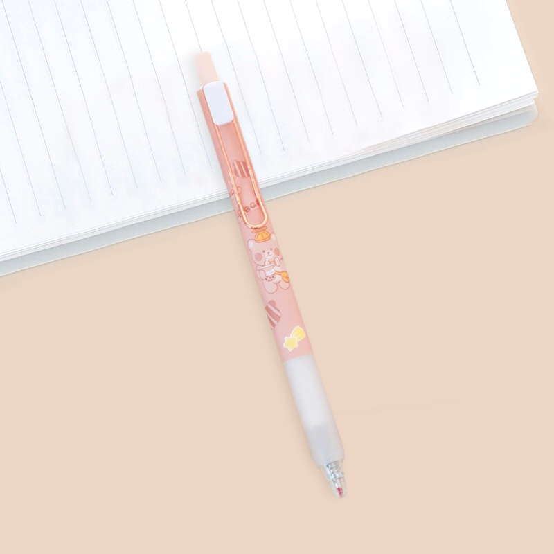 Kawaii Little Bear Retractable Gel Pens, Cute Pens, Bear Pen Set