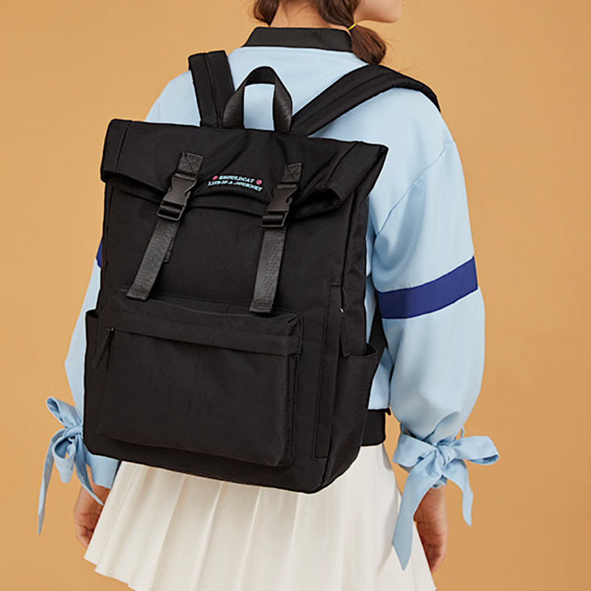 Fold over outlet backpacks