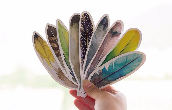 Colorful Feather Paper Bookmarks 7