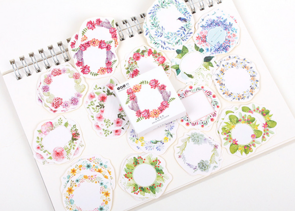 Floral Wreath Paper Stickers 2