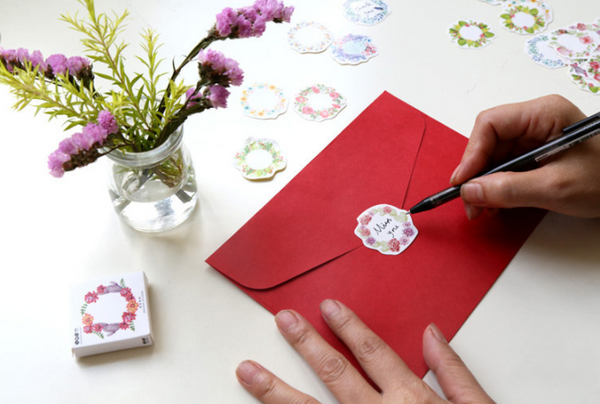 Floral Wreath Paper Stickers 4