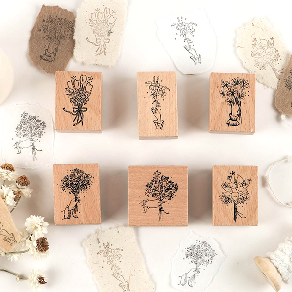 Flower Bouquet Wooden Stamps