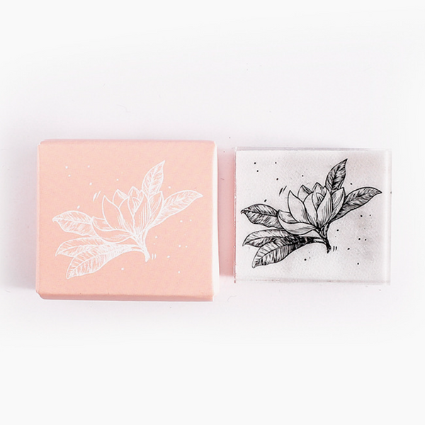 Flower Garden Rubber Stamp - Magnolia