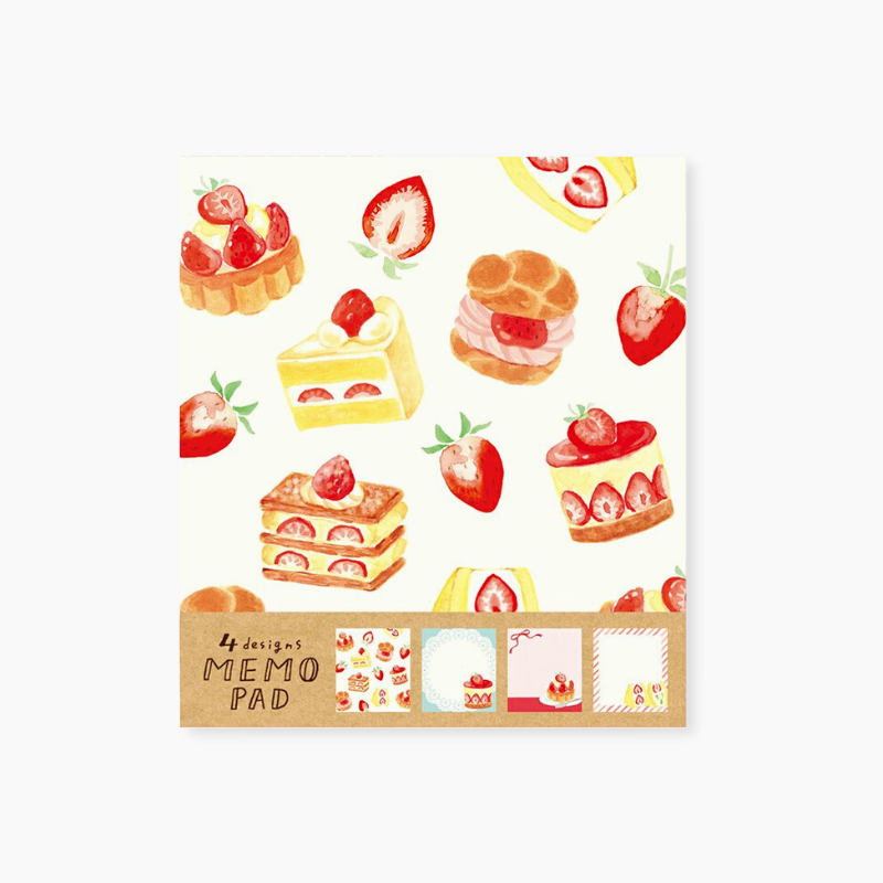Furukawashiko 4 Designs Memo Pad - Desserts