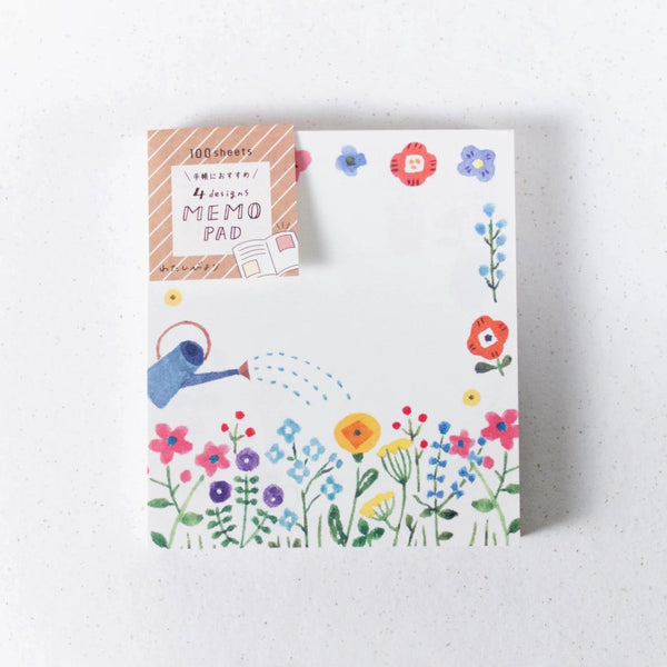 Furukawashiko 4 Designs Memo Pad - Flower Garden