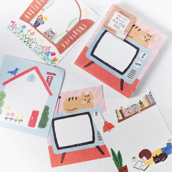 Furukawashiko 4 Designs Memo Pad - Home Time