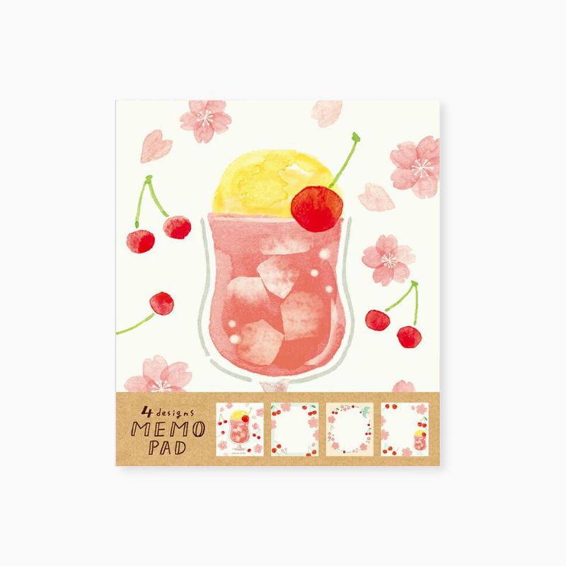Furukawashiko 4 Designs Memo Pad - Sakura & Cherries