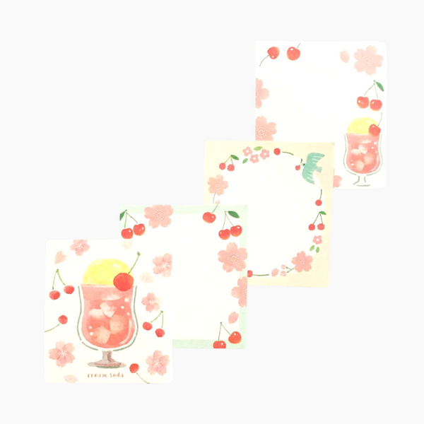 Furukawashiko 4 Designs Memo Pad - Sakura & Cherries