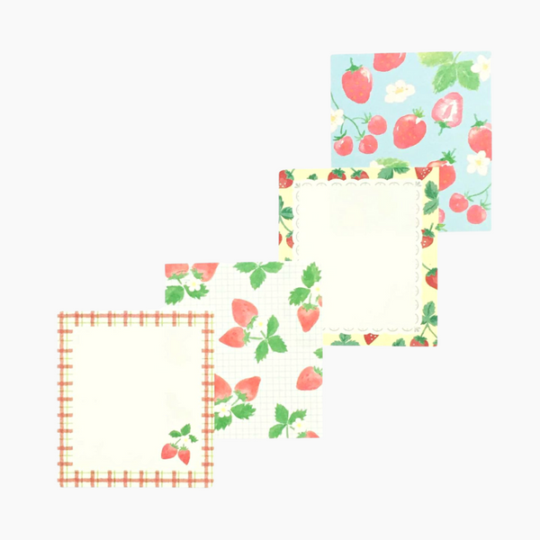 Furukawashiko 4 Designs Memo Pad - Strawberries