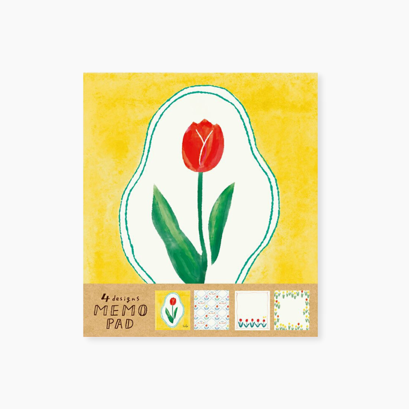 Furukawashiko 4 Designs Memo Pad - Tulips