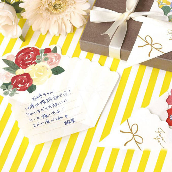 Furukawashiko Flower Bouquet Greeting Card - Cherry Blossom - Set Of 8