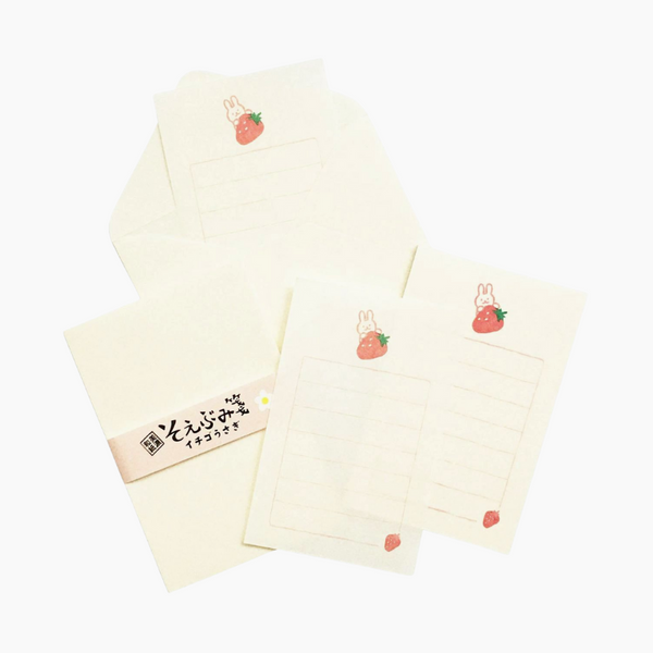 Furukawashiko Mini Letter Set - Rabbit & Strawberry