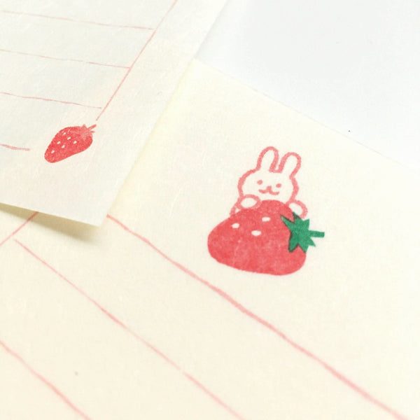 Furukawashiko Mini Letter Set - Rabbit & Strawberry