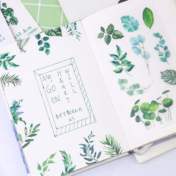 Green Nature Stickers - 6 Sheets