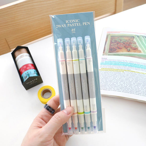Iconic 2 Way Marker Pen Set - Pastel