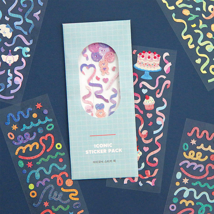 Sparkle Confetti Deco Stickers, Polco Stickers, Korean Stickers