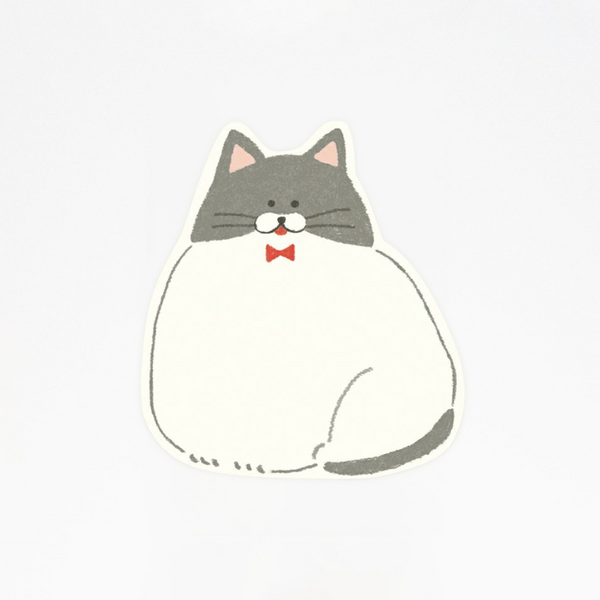 Katanuki Fusen Die-Cut Sticky Notes - Cat