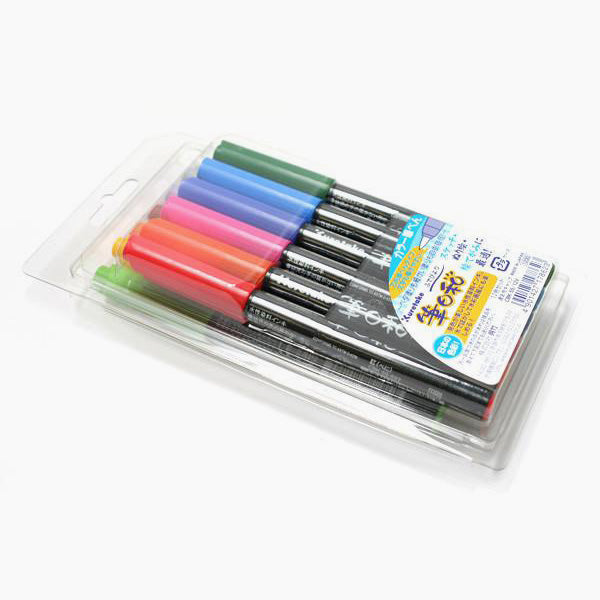  Kuretake ZIG FUDEBIYORI Brush Pens 12 colors set,  AP-Certified, Odourless, Xylene free, Flexible Hard brush tip, Effective  for both details and larger spaces, Professional quality, Made in Japan :  Artists