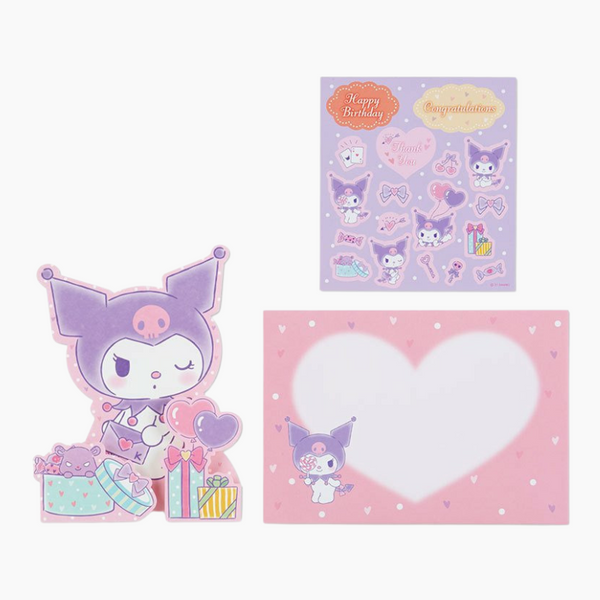 Kuromi Greeting Card + Envelope & Stickers