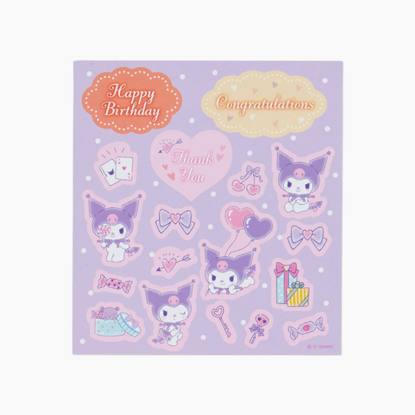 Kuromi Greeting Card With Envelope & Stickers